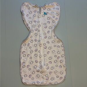 Love to Dream White Baby Swaddle up size medium Swaddle with rainbow Print